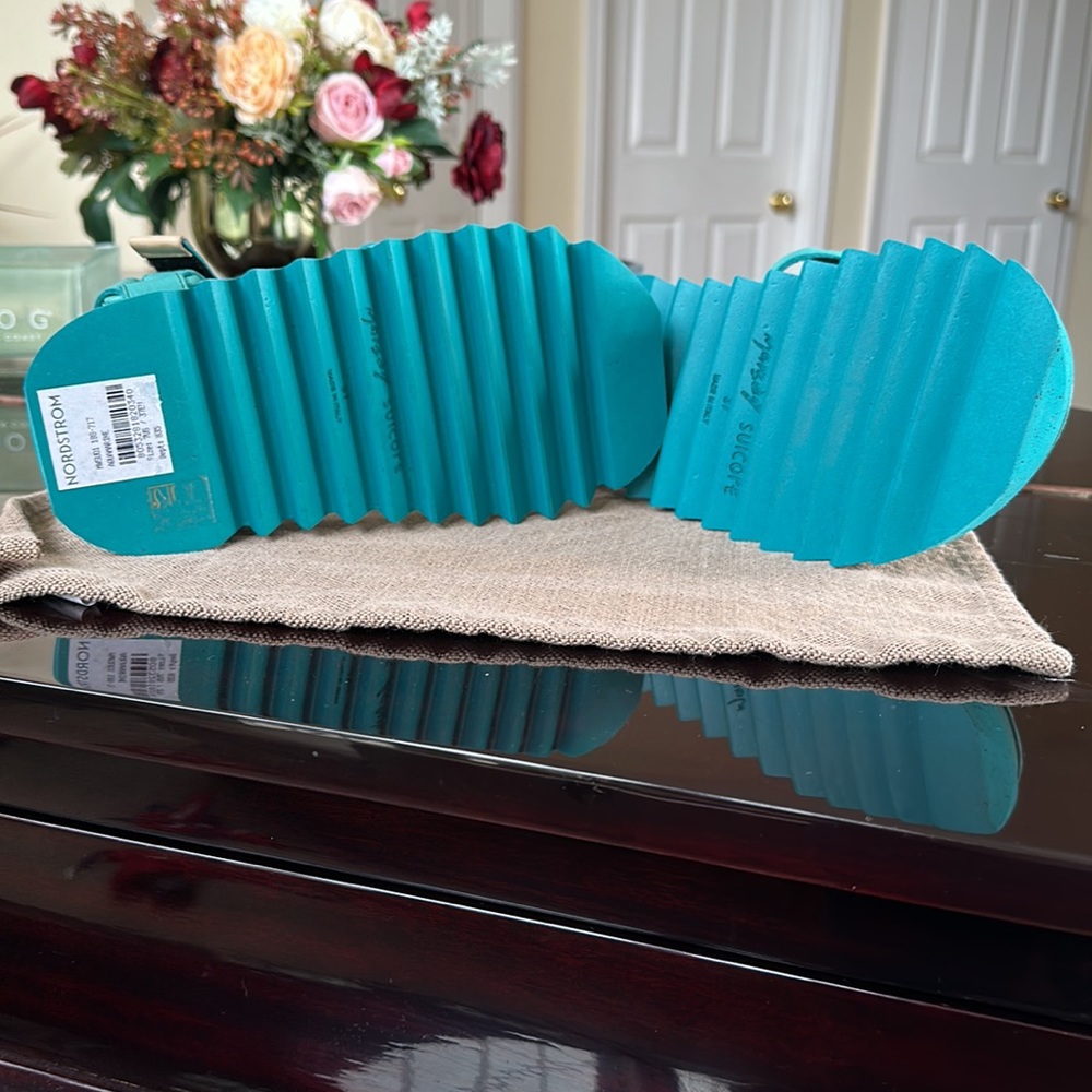Marsèll x Suicoke Depa Leather Sandals 37 / US 7 Aqua Blue Platform Designer NWT - Picture 13 of 14